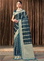 Satin Silk Rama Traditional Wear Weaving Saree